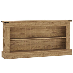 English Elm Sleek Wood Grain Console Table Geometric Base Slim Entryway Sofa Foyer Accent T3971P464338