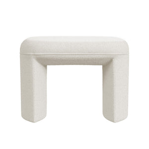 English Elm Max Boucle Footstool Sculptural Saddle Seat Ottoman for Living Room or Bedroom B056P416981