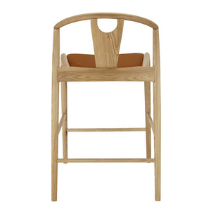 Eurostyle Blanche Counter Stool – Elegant Design With Comfortable Foam Seat For Stylish Home Decor Dark Tan Leatherette,Natural Leatherette Over Foam 91034-tan