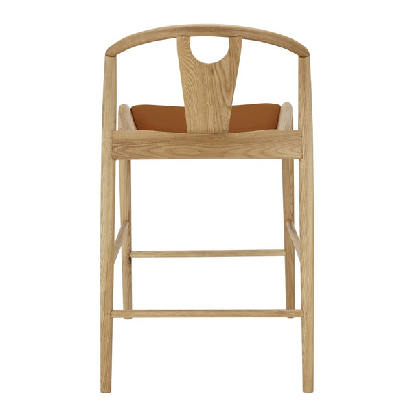 Eurostyle Blanche Counter Stool – Elegant Design With Comfortable Foam Seat For Stylish Home Decor Dark Tan Leatherette,Natural Leatherette Over Foam 91034-tan