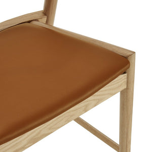 EuroStyle Blanche Bentwood Ash Counter Stool with Leatherette Seat for Kitchen Islands Dark Tan Leatherette/Natural 91034-TAN