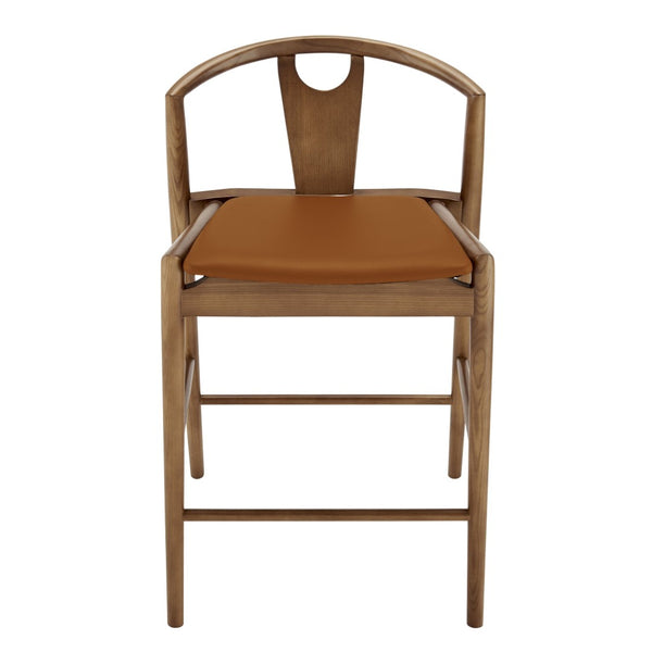 Eurostyle Blanche Counter Stool – Elegant Design With Comfortable Foam Seat For Stylish Home Decor Dark Tan Leatherette,Walnut Leatherette Over Foam 91035-tan