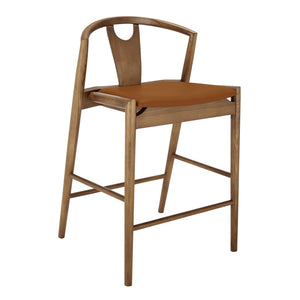 Eurostyle Blanche Counter Stool – Elegant Design With Comfortable Foam Seat For Stylish Home Decor Dark Tan Leatherette,Walnut Leatherette Over Foam 91035-tan