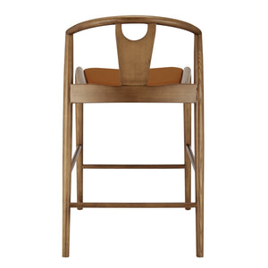 Eurostyle Blanche Counter Stool – Elegant Design With Comfortable Foam Seat For Stylish Home Decor Dark Tan Leatherette,Walnut Leatherette Over Foam 91035-tan