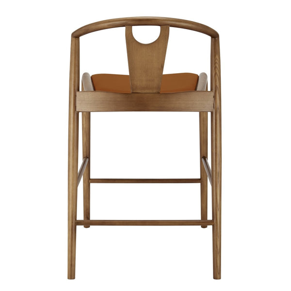 Eurostyle Blanche Counter Stool – Elegant Design With Comfortable Foam Seat For Stylish Home Decor Dark Tan Leatherette,Walnut Leatherette Over Foam 91035-tan