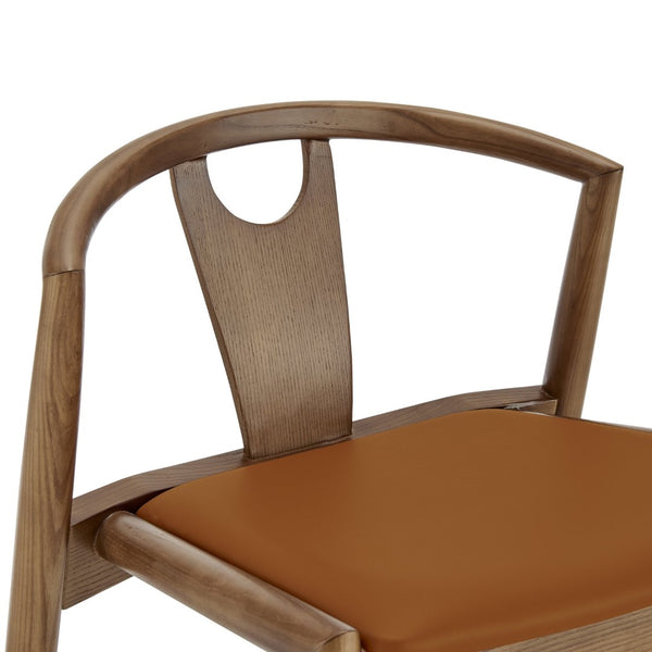 Eurostyle Blanche Counter Stool – Elegant Design With Comfortable Foam Seat For Stylish Home Decor Dark Tan Leatherette,Walnut Leatherette Over Foam 91035-tan