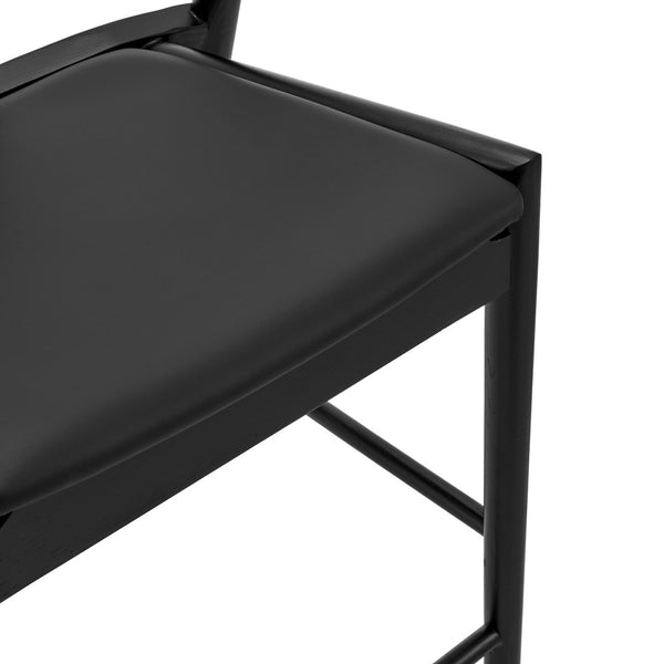 Eurostyle Blanche Counter Stool – Elegant Design With Comfortable Foam Seat For Stylish Home Decor Black Leatherette,Black Leatherette Over Foam 91036-blk