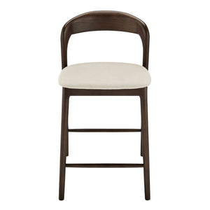Eurostyle Estelle Counter Stool: Ergonomic Comfort With Foam Seat, Perfect For Any Kitchen Or Bar Area Natural,Dark Walnut Fabric Over Foam 91040-nat
