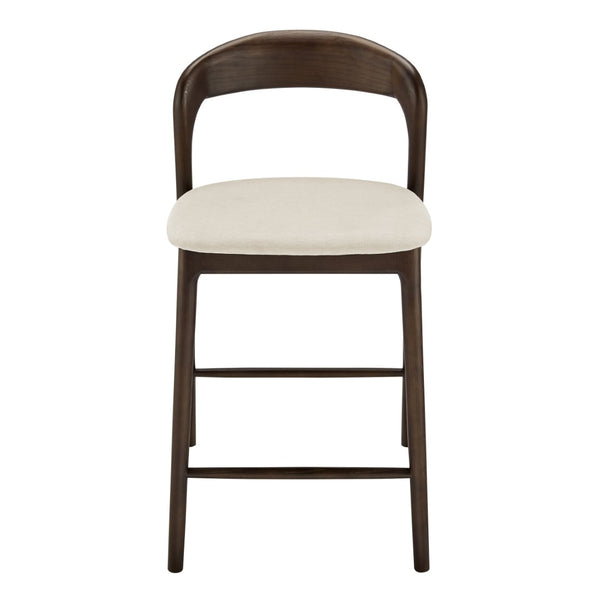 Eurostyle Estelle Counter Stool: Ergonomic Comfort With Foam Seat, Perfect For Any Kitchen Or Bar Area Natural,Dark Walnut Fabric Over Foam 91040-nat