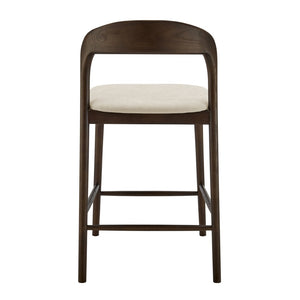 Eurostyle Estelle Counter Stool: Ergonomic Comfort With Foam Seat, Perfect For Any Kitchen Or Bar Area Natural,Dark Walnut Fabric Over Foam 91040-nat