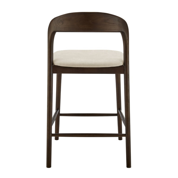 Eurostyle Estelle Counter Stool: Ergonomic Comfort With Foam Seat, Perfect For Any Kitchen Or Bar Area Natural,Dark Walnut Fabric Over Foam 91040-nat