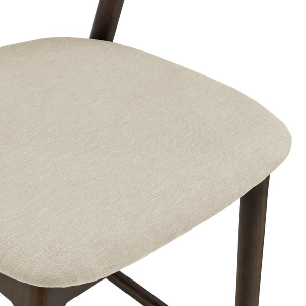 EuroStyle Estelle Bentwood Ash Counter Stool with Upholstered Seat for Kitchen Islands Natural/Dark Walnut 91040-NAT