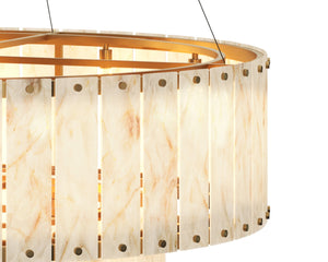 Sunpan APSARA Chandelier - Unique Two-Tier Alabaster Fixture for Grand Spaces, Warm Glow & Elegant Design 112665