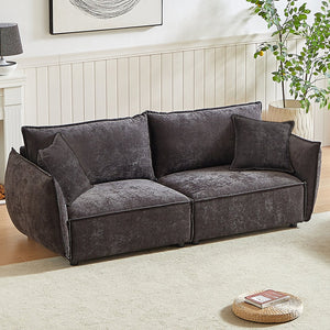 English Elm 3-Seater Modern Combo Sofa With Sleeper Function, Soft Chenille Fabric & 4 Matching Pillows, Stylish Design W1193S00112
