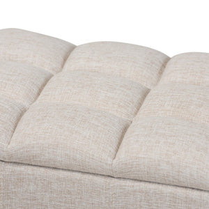 Baxton Studio Baxton Studio Mid-Century Modern Fabric Storage Ottoman with Hidden Compartment for Stylish Spaces Beige BBT3162-Beige-Otto