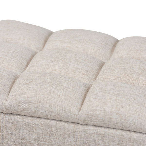 Baxton Studio Baxton Studio Mid-Century Modern Fabric Storage Ottoman with Hidden Compartment for Stylish Spaces Beige BBT3162-Beige-Otto