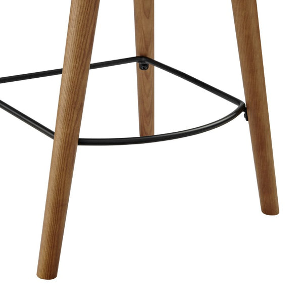 EuroStyle Vega Bar Stool Walnut Wood Seat with Powder Coated Steel Frame for Kitchen Islands 91052-WAL