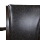 English Elm Williams 27In Swivel Counter Height Bar Stool, Vintage Black Brown Faux Leather