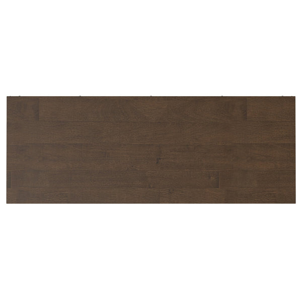 English Elm Banting 9 Cube Bookcase with Drawers Walnut Brown - Solid Rubberwood, Metal Frame, 3 Drawers, 9 Cubes B136P238617