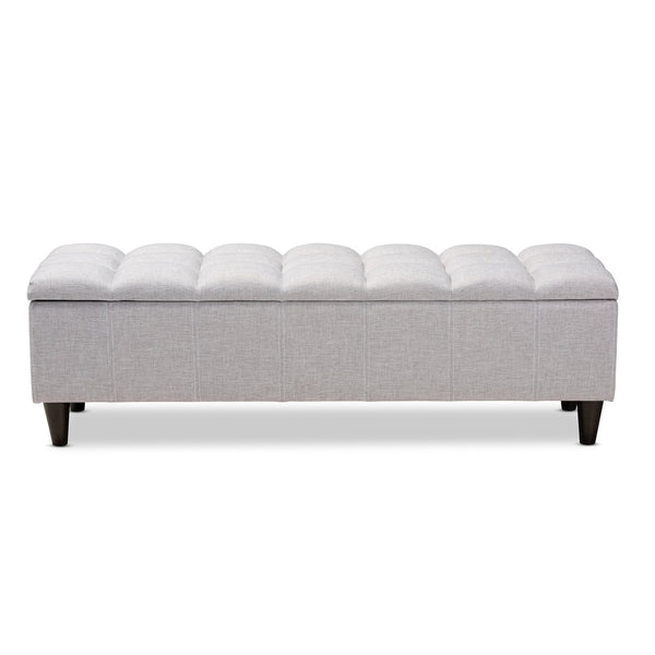 Baxton Studio Baxton Studio Storage Bench Ottoman - Mid-Century Modern Grayish Beige Upholstery with Dark Legs BBT3162-Greyish Beige-Otto