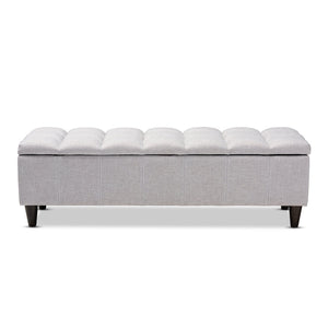 Baxton Studio Baxton Studio Storage Bench Ottoman - Mid-Century Modern Grayish Beige Upholstery with Dark Legs BBT3162-Greyish Beige-Otto