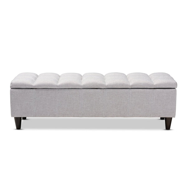 Baxton Studio Baxton Studio Storage Bench Ottoman - Mid-Century Modern Grayish Beige Upholstery with Dark Legs BBT3162-Greyish Beige-Otto