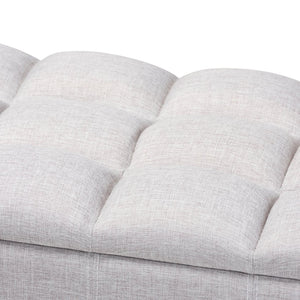 Baxton Studio Baxton Studio Storage Bench Ottoman - Mid-Century Modern Grayish Beige Upholstery with Dark Legs BBT3162-Greyish Beige-Otto
