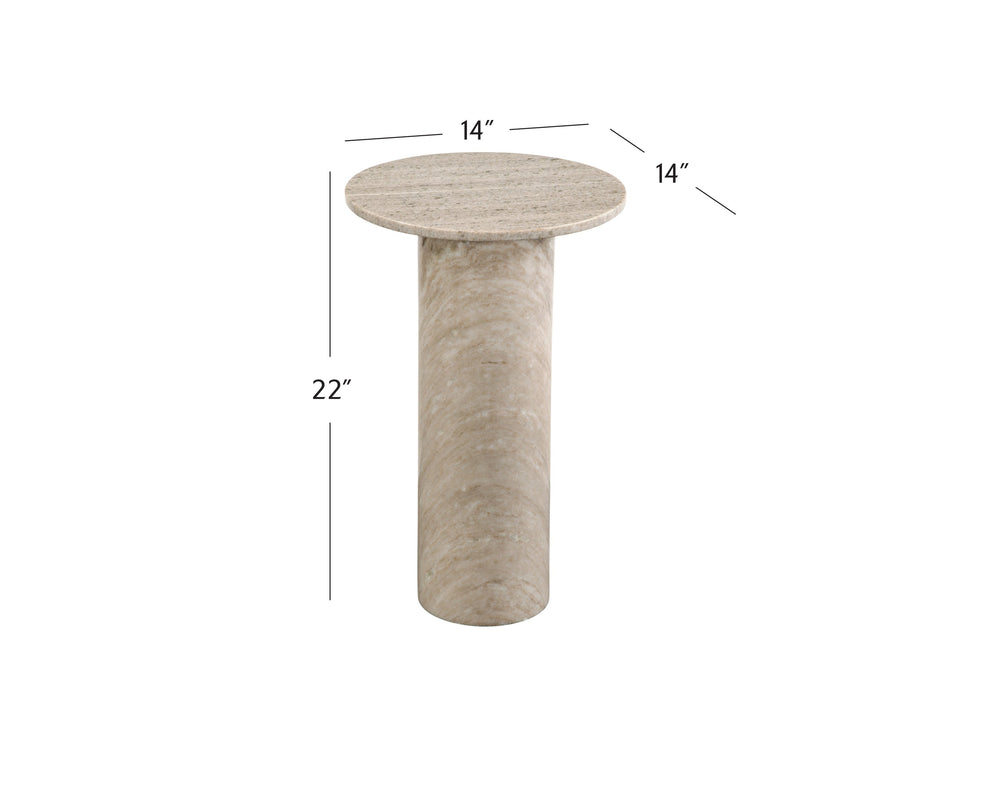 Basset Mirror Claude Accent Table - Elegant Gray Marble Design For Modern Minimalist Home Decor & Sophistication Gray Marble 9106-lr-223
