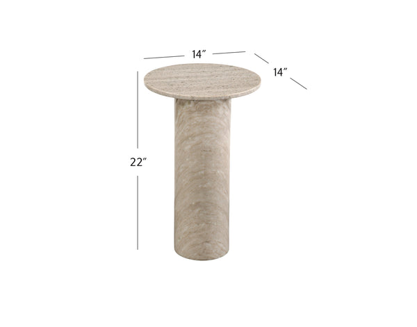 Basset Mirror Claude Accent Table - Elegant Gray Marble Design For Modern Minimalist Home Decor & Sophistication Gray Marble 9106-lr-223