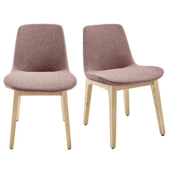 Eurostyle Clara Side Chair Set Of 2 - Elegant Ash Wood Frame With Molded Foam For Ultimate Comfort And Style Rose Red Ash Wood 91066-dkred