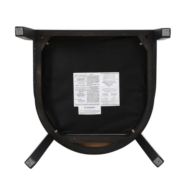 English Elm Christopher Knight Home® - DINING Chair Set of 2 with Rattan Round Back and Upholstered U‑Seat, Wood Frame, Contemporary Style Beige+Black N771P192287H