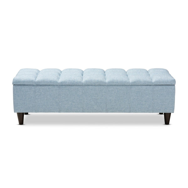 Baxton Studio Baxton Studio Mid-Century Modern Fabric Storage Ottoman with Hidden Compartment for Stylish Spaces Light Blue BBT3162-Light Blue-Otto
