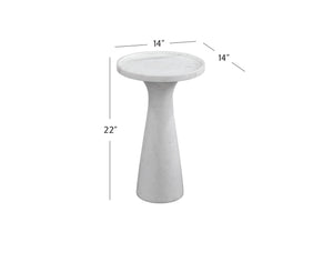 Basset Mirror Baird Accent Table - Modern Minimalist Design With Solid White Indian Marble & Stylish Tray Top White Marble 9108-lr-223