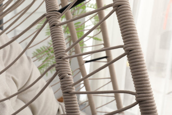 English Elm Outdoor Garden Rattan Egg Swing Chair - Cozy Hanging Chair With Cushions For All-Weather Comfort W2500P362177-GIGA