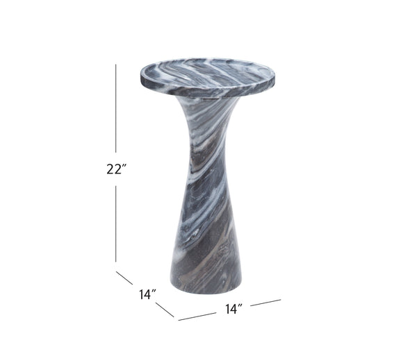 Basset Mirror Baird Gray Accent Table – Elegant Marble Design With Tray-style Top For Modern Minimalist Spaces Gray Marble 9109-lr-223