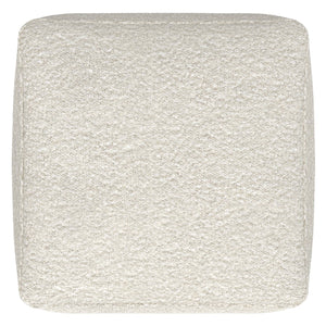 English Elm Chantal Ivory Bouclé Square Pouf Ottoman — 24" x 24" x 14" Lightweight Footrest Seat, Cozy Décor Accent B136P252623