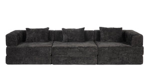 English Elm Compression Convertible Floor Sofa Bed – Versatile Modular Chenille Sofa For Small Spaces & Guests W3723S00015