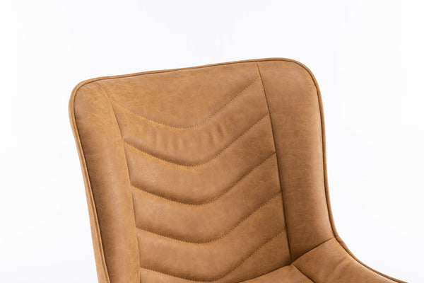 English Elm Mid-Century Modern Tufted Wingback Swivel Chairs, Set Of 2 - Stylish Leather Accent Chairs For Home T3903P405993