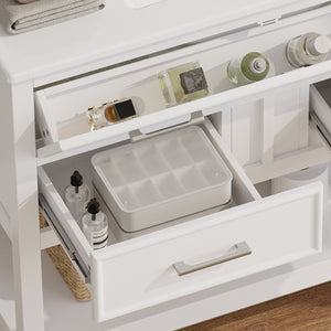English Elm Christopher Knight Home® - 36" Modern Bathroom Vanity with Ceramic Sink, Tip-Out Tray, Soft-Close Drawers, Open Shelf, Waterproof Surface White N817P288908W