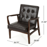 Christopher Knight Home® - Noble House - Marcola Mid Century Modern Faux Leather Club Chair with Wood Frame