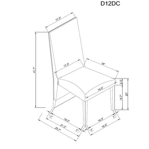 English Elm STACEY Solid Wood Dining Chair Set of 2 with Bouclé Polyester Upholstery, Contemporary Extended Back Design Beige,Natural 43.31 L x 20.08 W x 16.73 H B201P342800