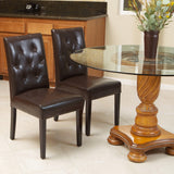 Christopher Knight Home® Set of 2 Elegant Brown Leather Dining Chairs