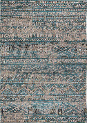 Louis de Pootere Antiquarian Kilim 100% PET Poly Mechanically Woven Jacquard Flatweave Traditional / Oriental Rug Zemmuri Blue 9'2" x 12'10"