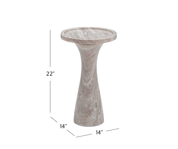 Basset Mirror Baird Beige Accent Table – Sleek Marble Design With Tray Top For Elegant Minimalist Home Décor Brown Marble 9111-lr-223