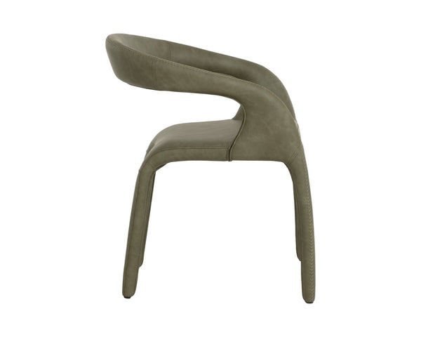 Sunpan ATIKA Dining Armchair - Sculpted Comfort and Modern Minimalism for Your Contemporary Space Green 112410