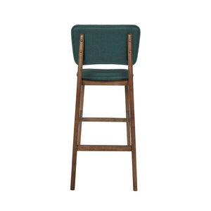 English Elm Bar Chairs Set of Two Solid Rubberwood Mid-century Modern Barstools for Kitchen Islands 63560.00DGRN