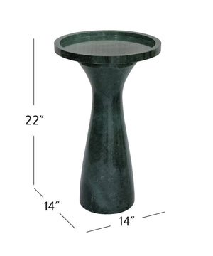 Basset Mirror Baird Emerald Accent Table - Modern Architectural Design With Unique Solid Clay Marble Elegance Green Marble 9112-lr-223