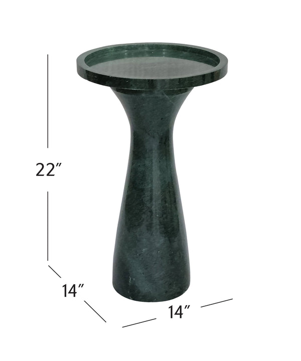 Basset Mirror Baird Emerald Accent Table - Modern Architectural Design With Unique Solid Clay Marble Elegance Green Marble 9112-lr-223