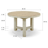 Lilys Amalfi Two Tones 48" Round Dining Table Antique Off White 9112-S