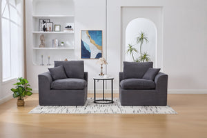 English Elm UNITED Cloud Couch Modular Sectional Sofa with Corduroy Cover, Ergonomic 2-Seater, No Assembly Needed Dark Gray W1568P371127